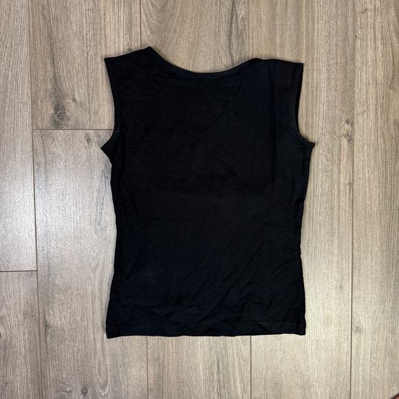 Madewell Low-Back Top WMNS XS Black Pullover Stretch Jersey Slim Fit Sleeveless - Picture 3 of 7